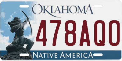 OK license plate 478AQO