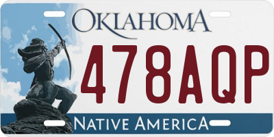 OK license plate 478AQP