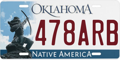 OK license plate 478ARB