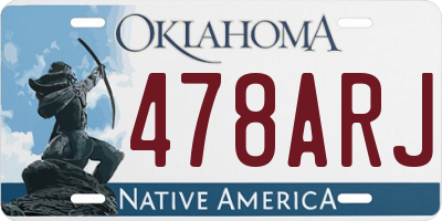 OK license plate 478ARJ