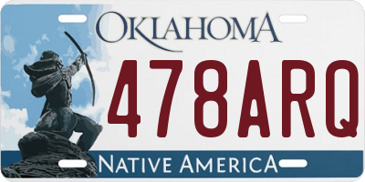 OK license plate 478ARQ