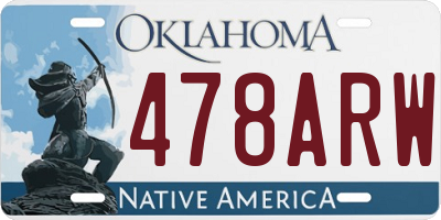 OK license plate 478ARW