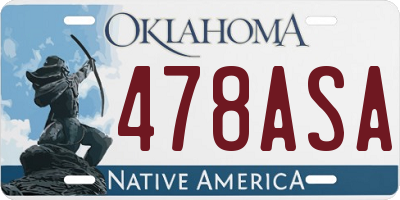 OK license plate 478ASA