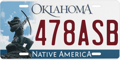 OK license plate 478ASB