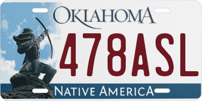 OK license plate 478ASL