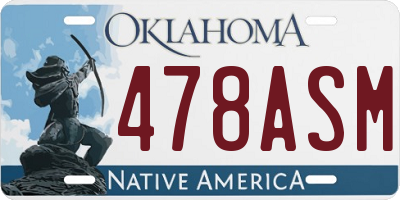 OK license plate 478ASM