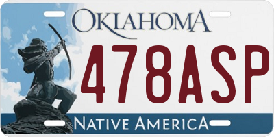 OK license plate 478ASP