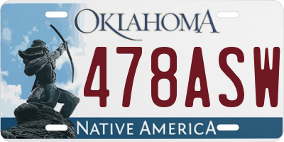OK license plate 478ASW