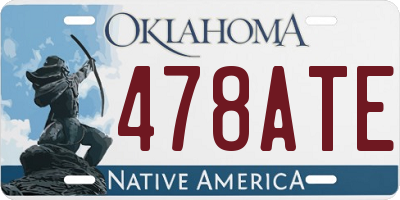 OK license plate 478ATE