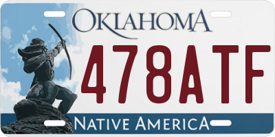 OK license plate 478ATF