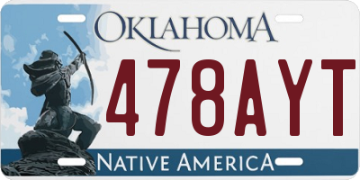 OK license plate 478AYT