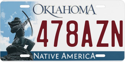 OK license plate 478AZN