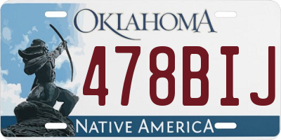 OK license plate 478BIJ
