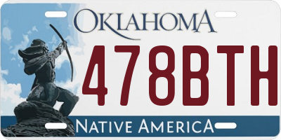 OK license plate 478BTH