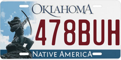 OK license plate 478BUH