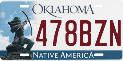 OK license plate 478BZN