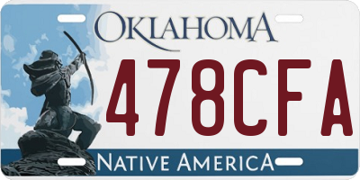 OK license plate 478CFA