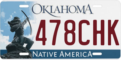 OK license plate 478CHK
