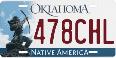 OK license plate 478CHL