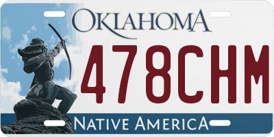 OK license plate 478CHM