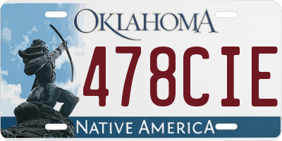OK license plate 478CIE