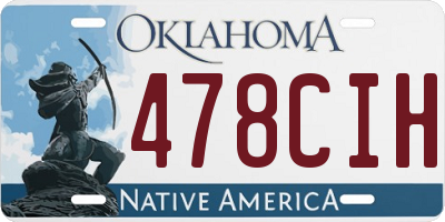 OK license plate 478CIH