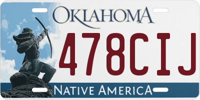 OK license plate 478CIJ