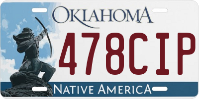 OK license plate 478CIP