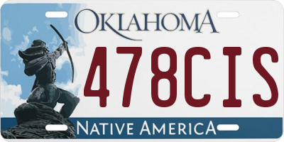 OK license plate 478CIS