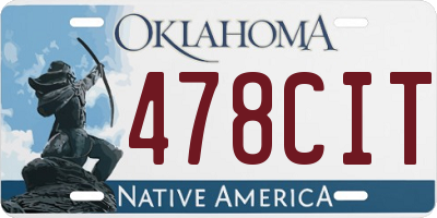 OK license plate 478CIT