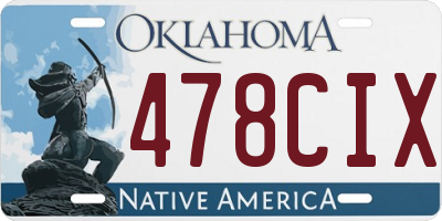 OK license plate 478CIX