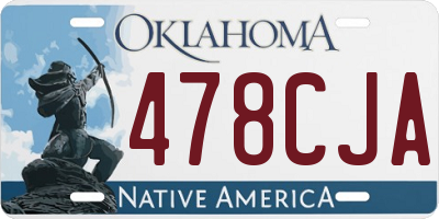 OK license plate 478CJA