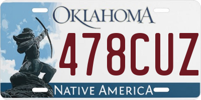 OK license plate 478CUZ
