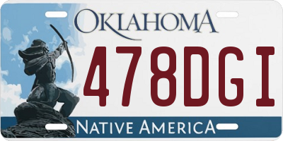 OK license plate 478DGI