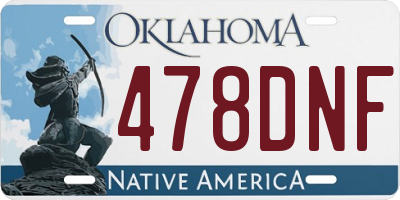 OK license plate 478DNF