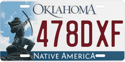 OK license plate 478DXF