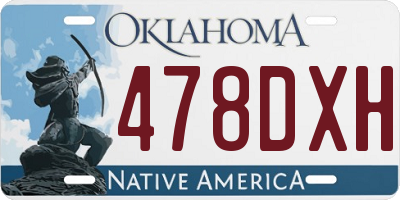 OK license plate 478DXH
