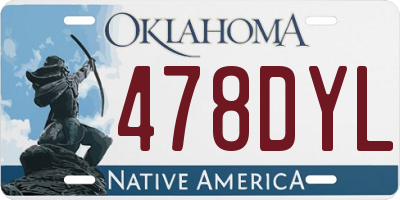 OK license plate 478DYL