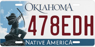 OK license plate 478EDH