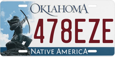 OK license plate 478EZE