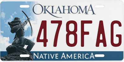 OK license plate 478FAG