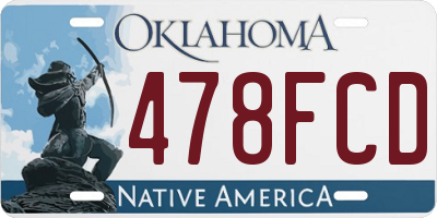 OK license plate 478FCD