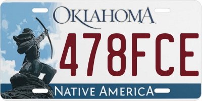 OK license plate 478FCE