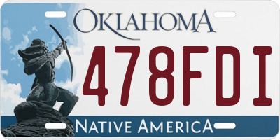 OK license plate 478FDI