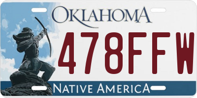 OK license plate 478FFW