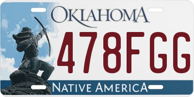 OK license plate 478FGG