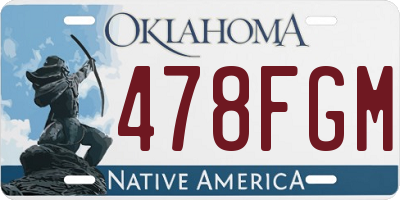 OK license plate 478FGM