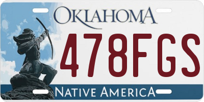 OK license plate 478FGS