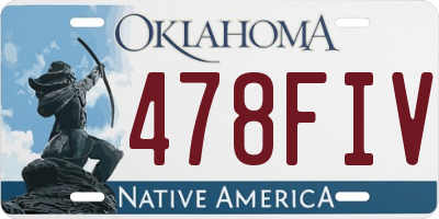OK license plate 478FIV