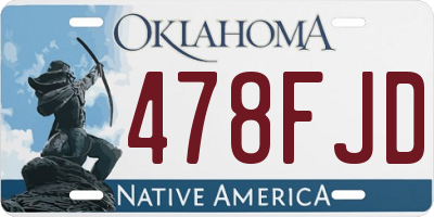 OK license plate 478FJD